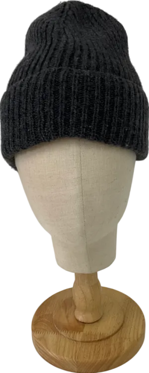 Grey Knitted Beanie Hat One Size