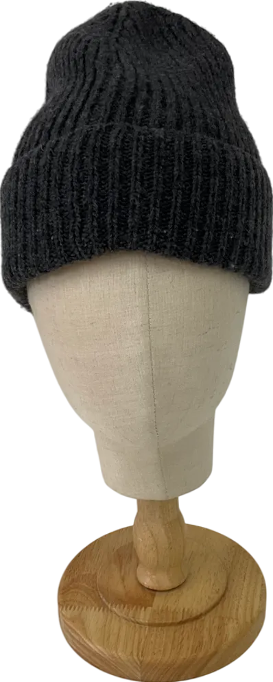 Grey Knitted Beanie Hat One Size