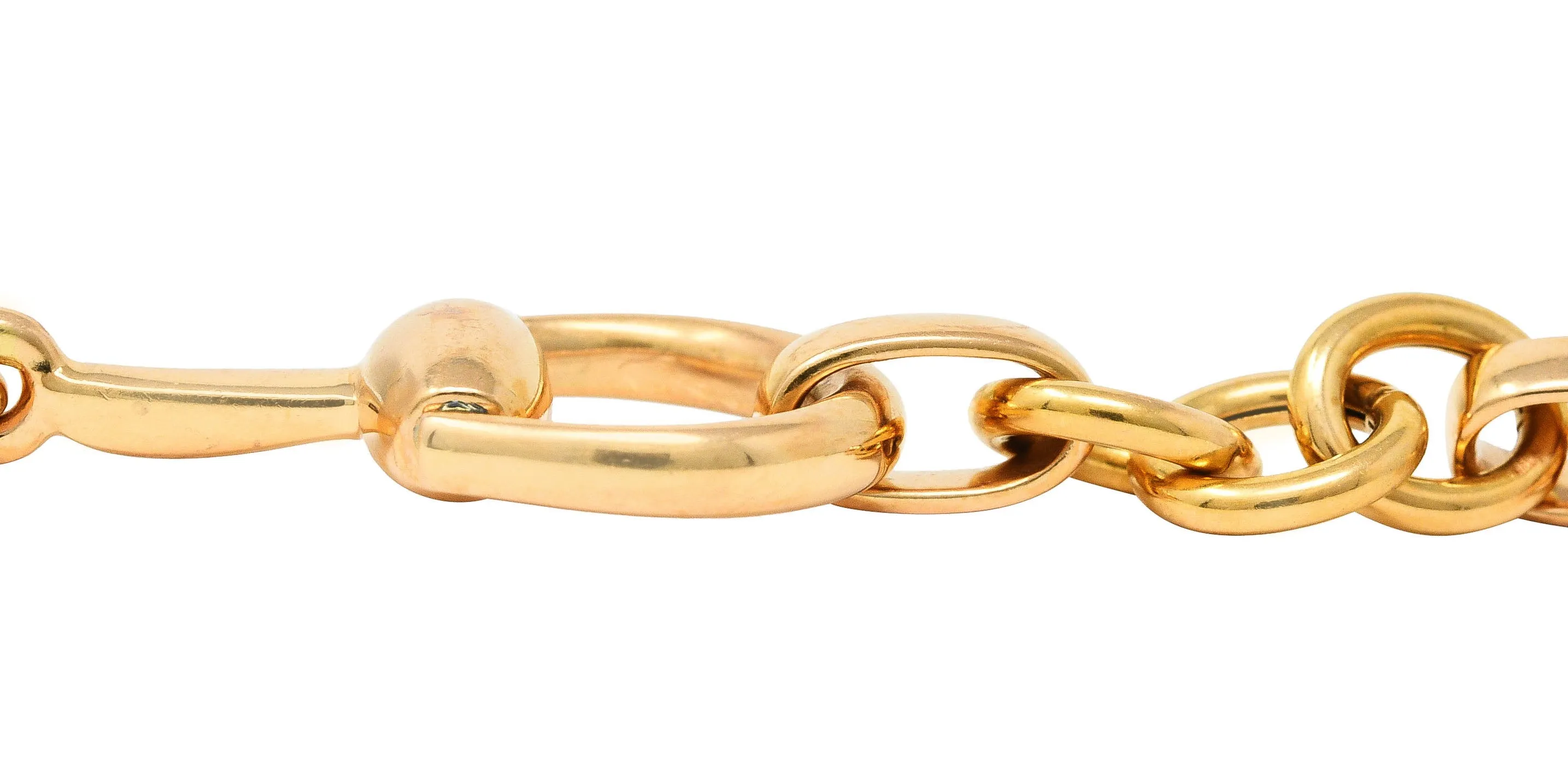 Gucci 18 Karat Rose Gold Horse-Bit Vintage Link Bracelet