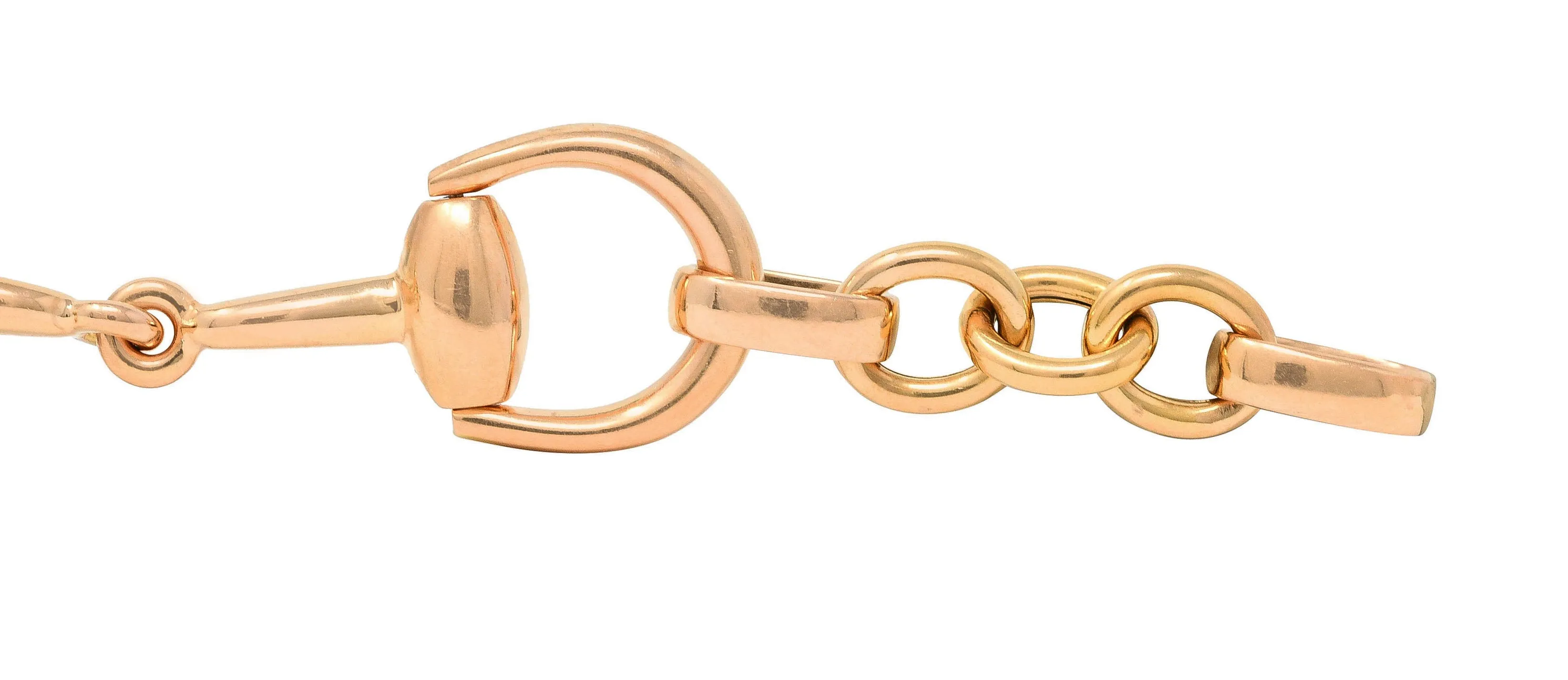 Gucci 18 Karat Rose Gold Horse-Bit Vintage Link Bracelet