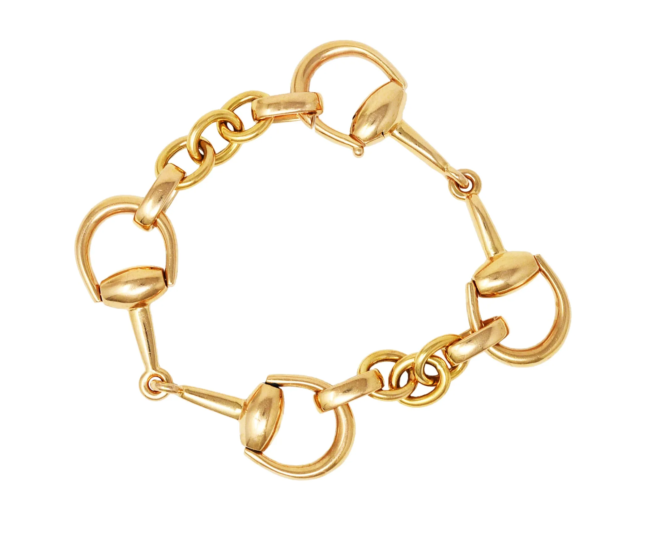 Gucci 18 Karat Rose Gold Horse-Bit Vintage Link Bracelet