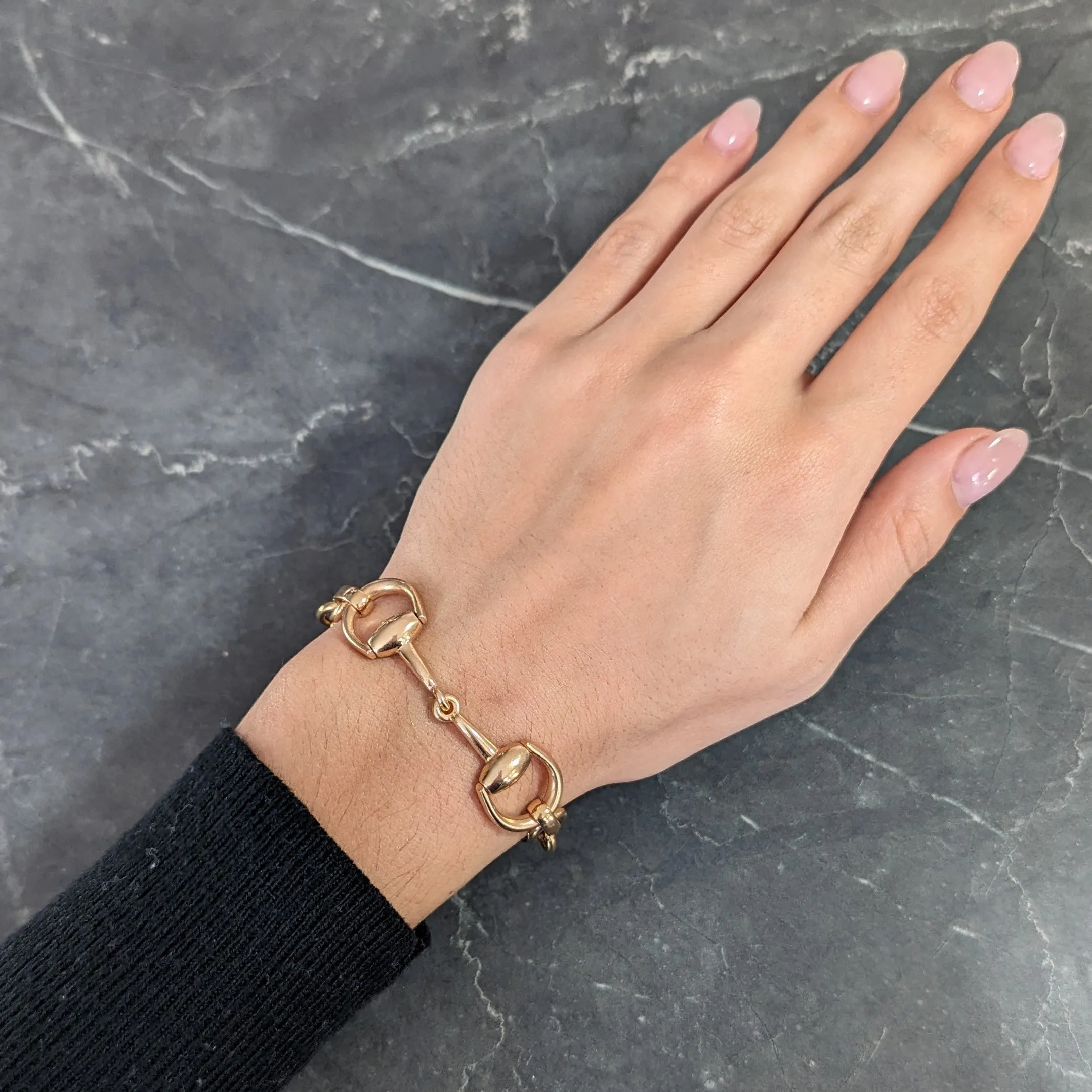 Gucci 18 Karat Rose Gold Horse-Bit Vintage Link Bracelet