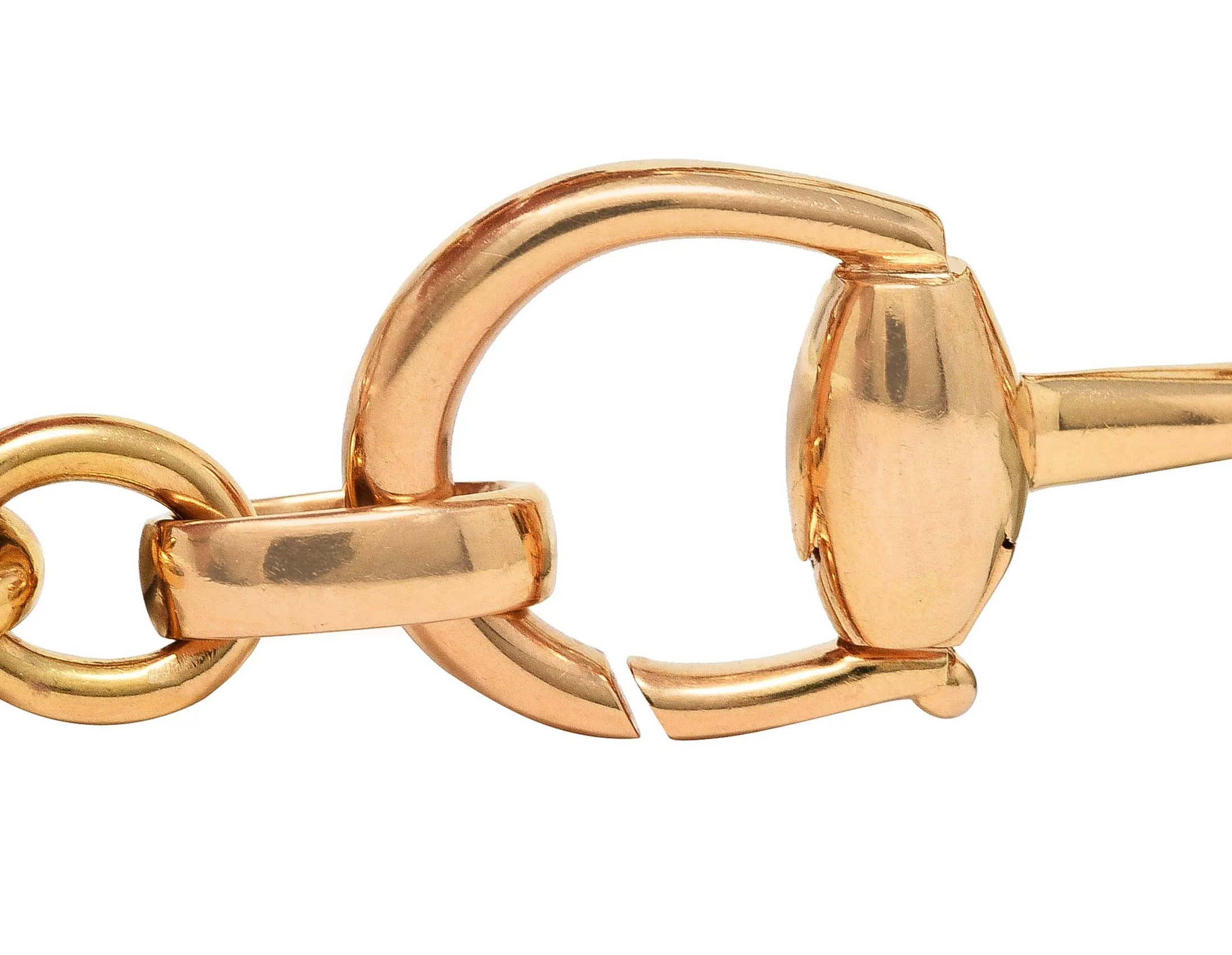 Gucci 18 Karat Rose Gold Horse-Bit Vintage Link Bracelet