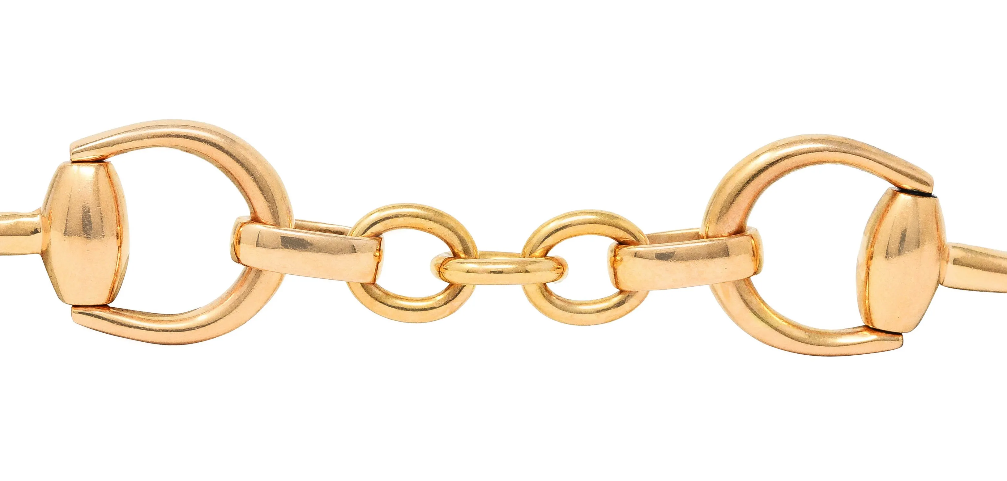 Gucci 18 Karat Rose Gold Horse-Bit Vintage Link Bracelet