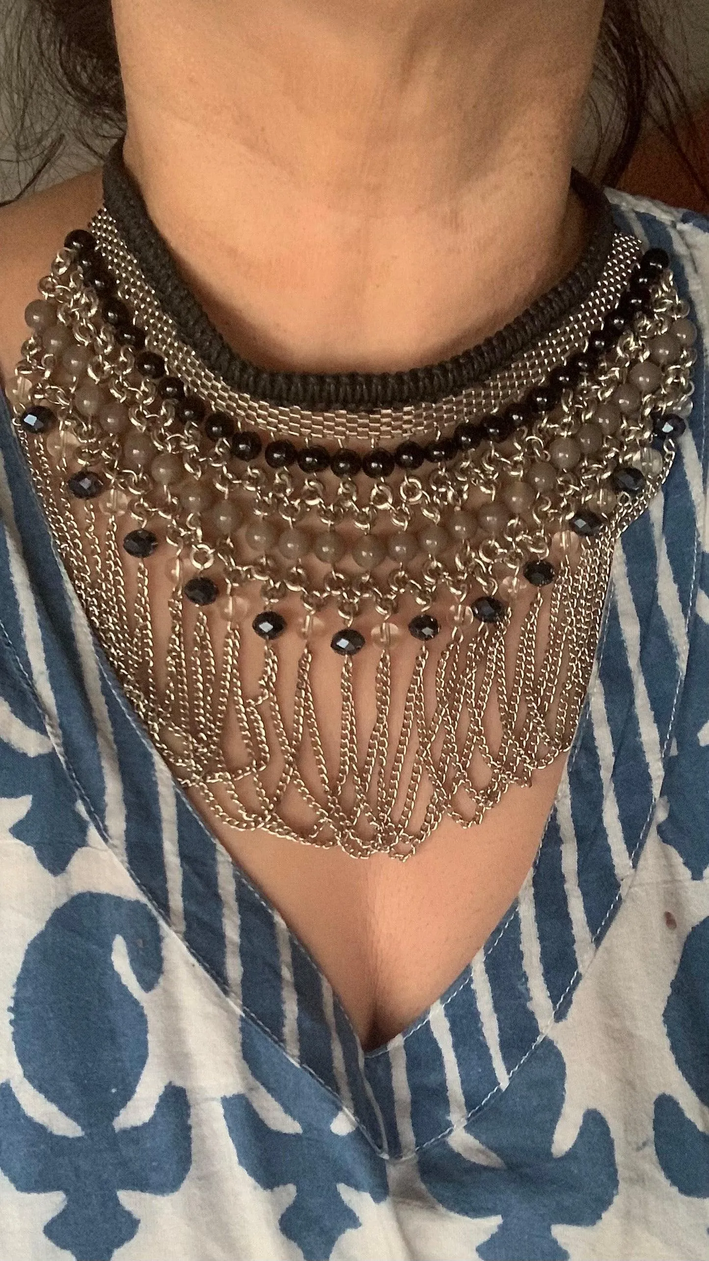Gypsy Black and Silver Choker Necklace