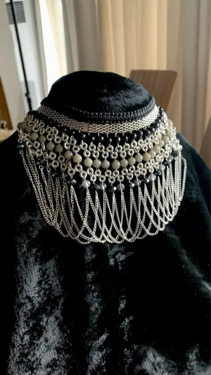 Gypsy Black and Silver Choker Necklace