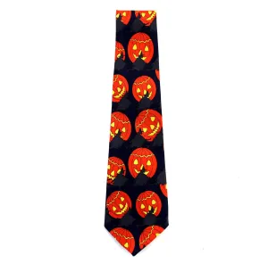 Halloween Tie Pumpkins & Witches Black/Navy