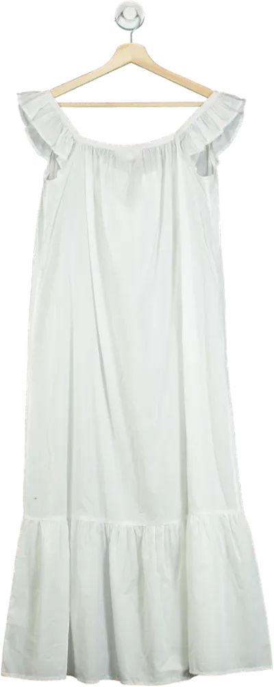 Hank & Hera White Off-Shoulder Ruffle Dress UK XS