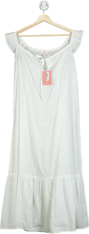 Hank & Hera White Off-Shoulder Ruffle Dress UK XS