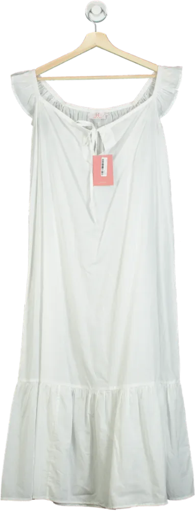 Hank & Hera White Off-Shoulder Ruffle Dress UK XS