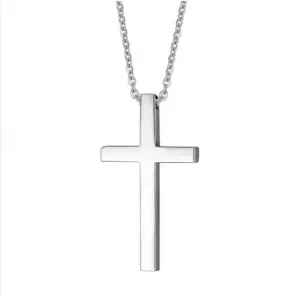 High-Quality Stainless Steel 18" Simple Cross Necklace Design