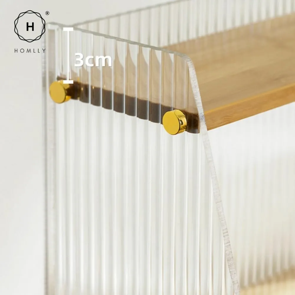Homlly Dustproof Kitchen Storage Tabletop Cupboard Rack with Acrylic Door