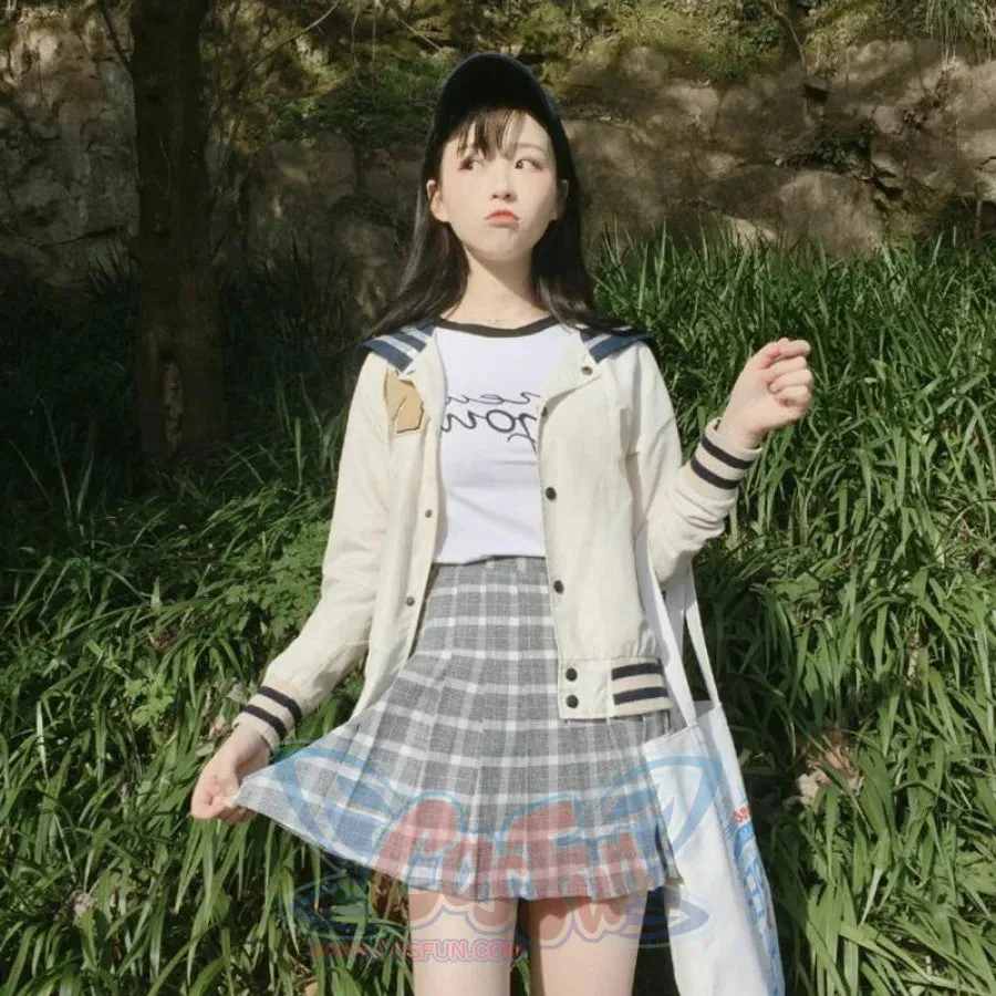 Japanese Sweet Pleated Tuck Plaid Mini Skirt mp006161