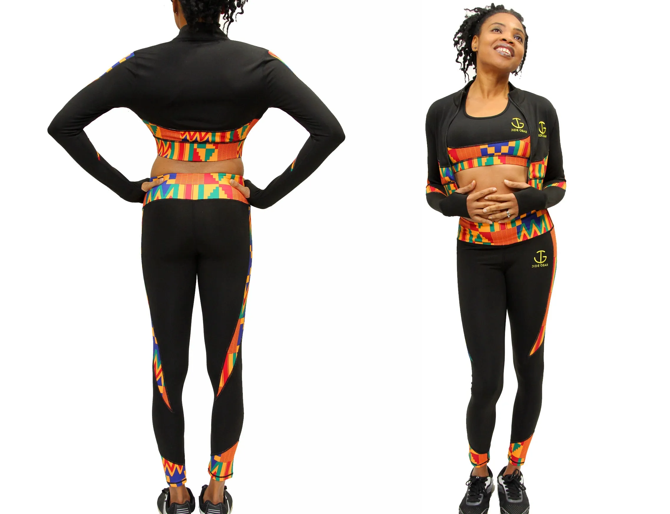 Kente Stripe Sports Bra