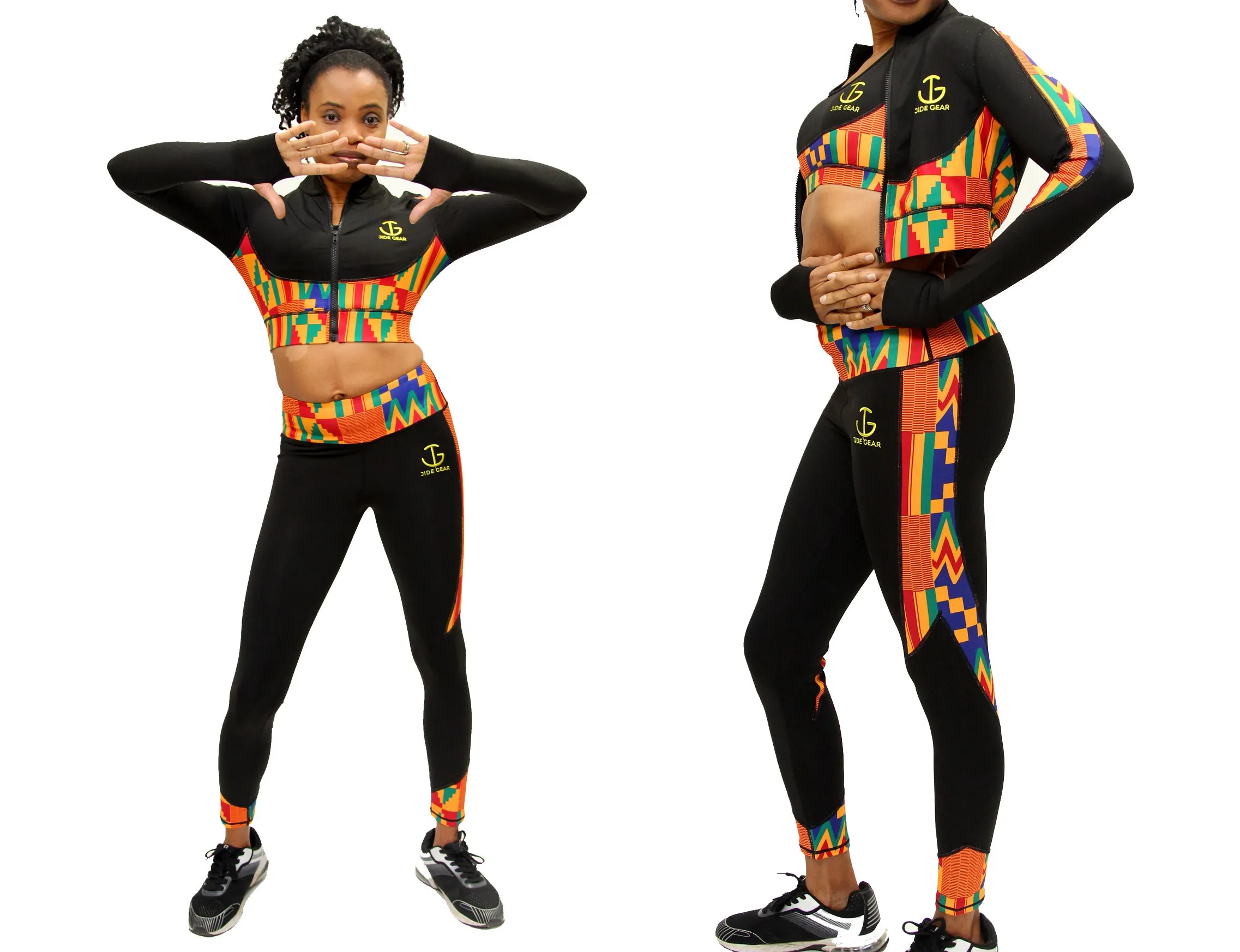 Kente Stripe Sports Bra