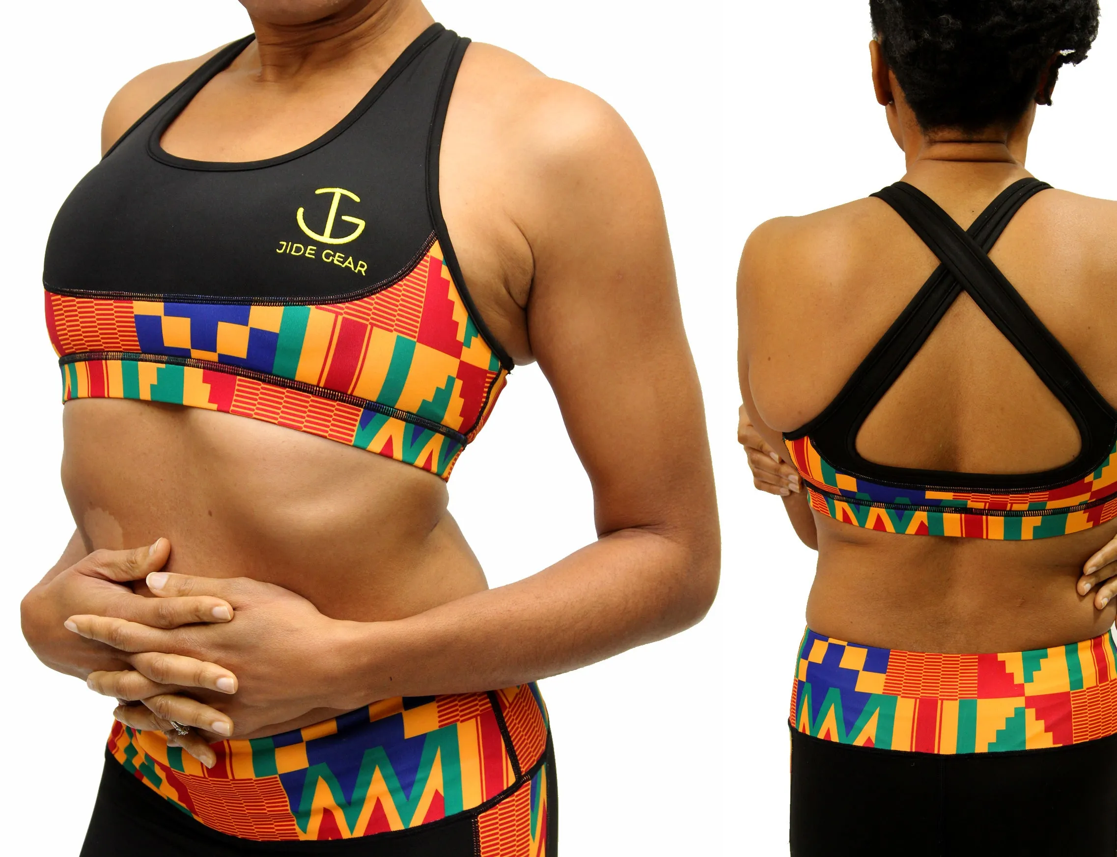 Kente Stripe Sports Bra