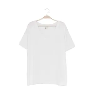 Kyte Women's Relaxed Fit V-Neck - Snow