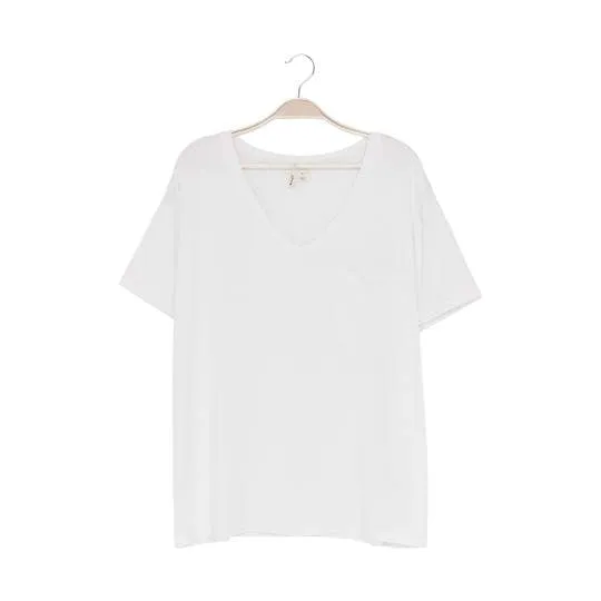 Kyte Women's Relaxed Fit V-Neck - Snow