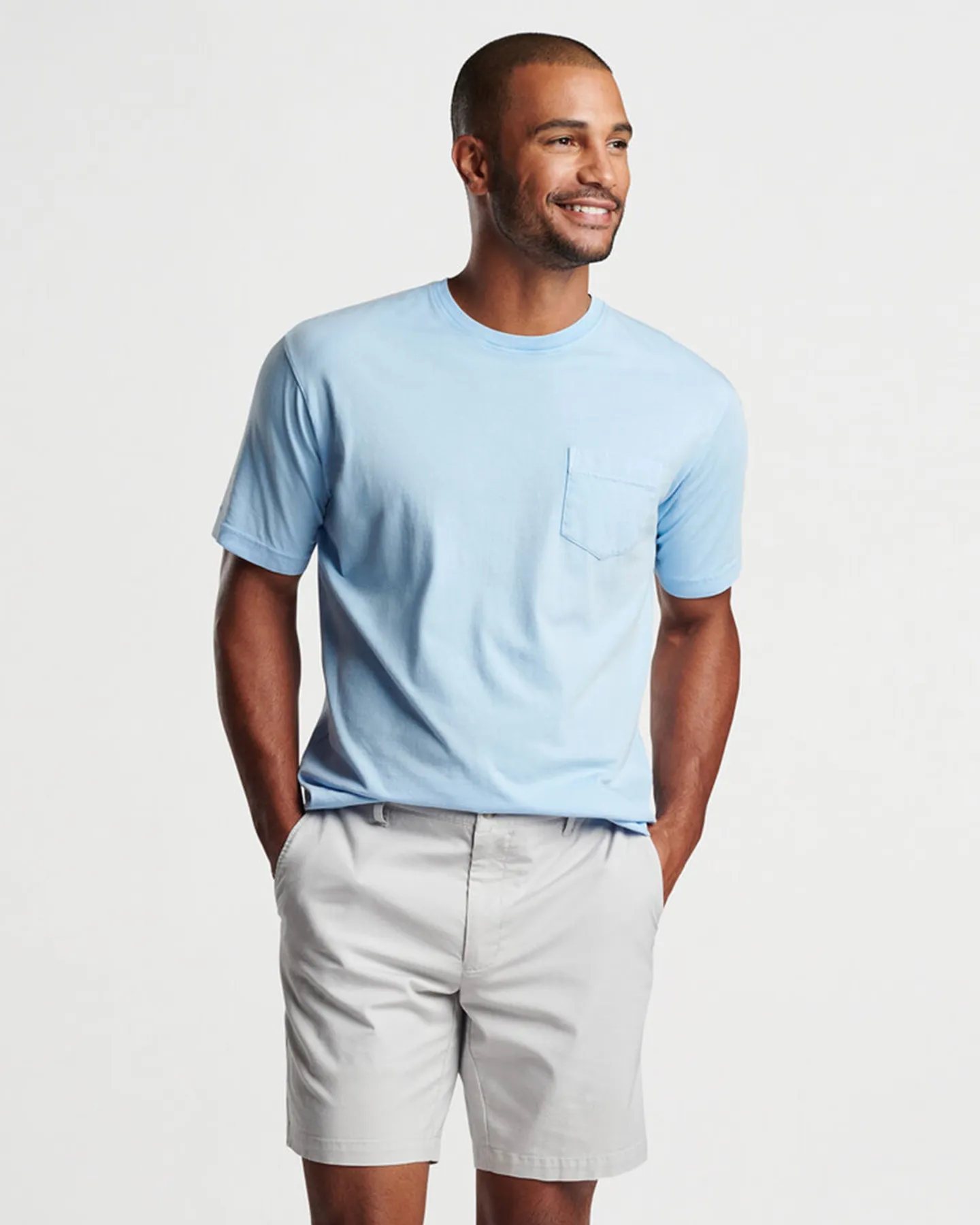 LAVA WASH POCKET TEE - COTTAGE BLUE