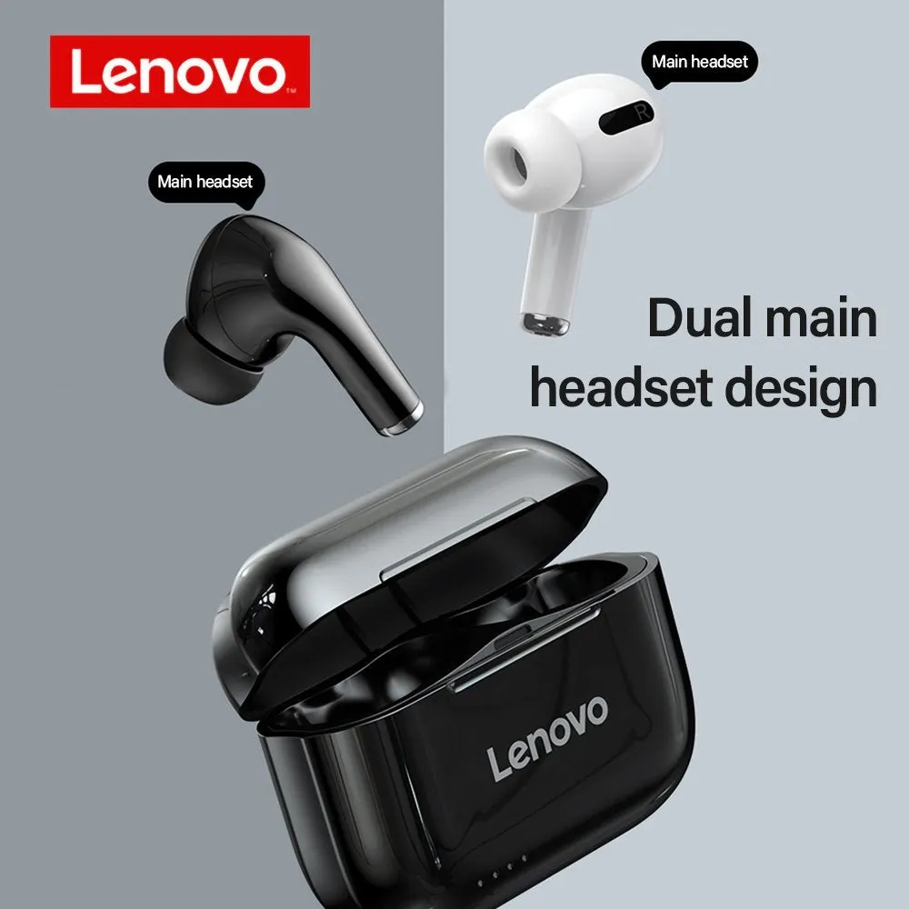 Lenovo Lp1s Bluetooth Sports HiFi Stereo Earbuds With Mic - Black
