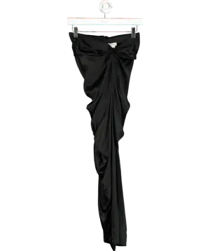 LilySilk Black Malus Draped Front Knot Skirt UK 8