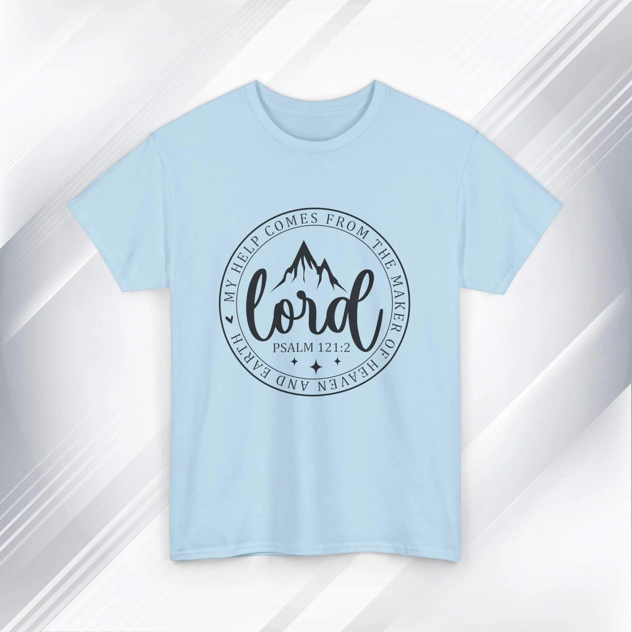 Lord Heavy Cotton Tee - Psalm 121:2 Inspirational Apparel