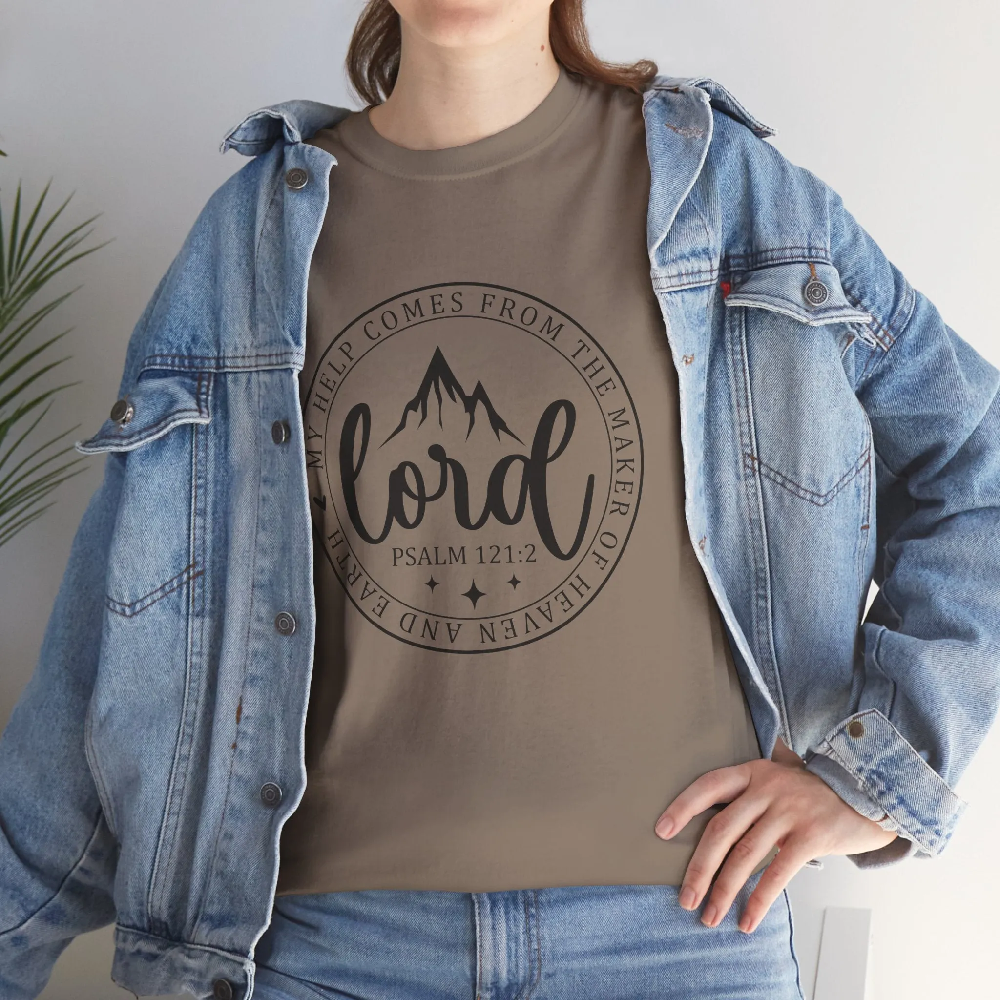 Lord Heavy Cotton Tee - Psalm 121:2 Inspirational Apparel