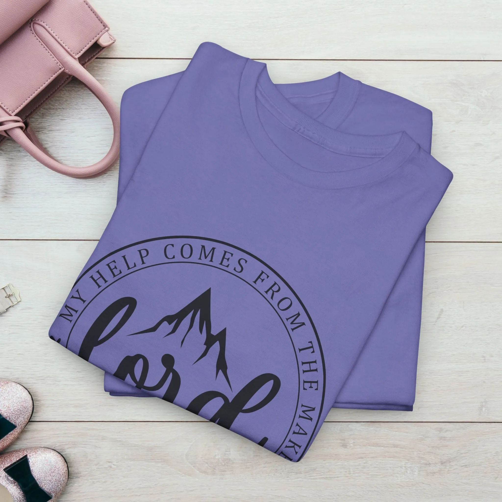 Lord Heavy Cotton Tee - Psalm 121:2 Inspirational Apparel