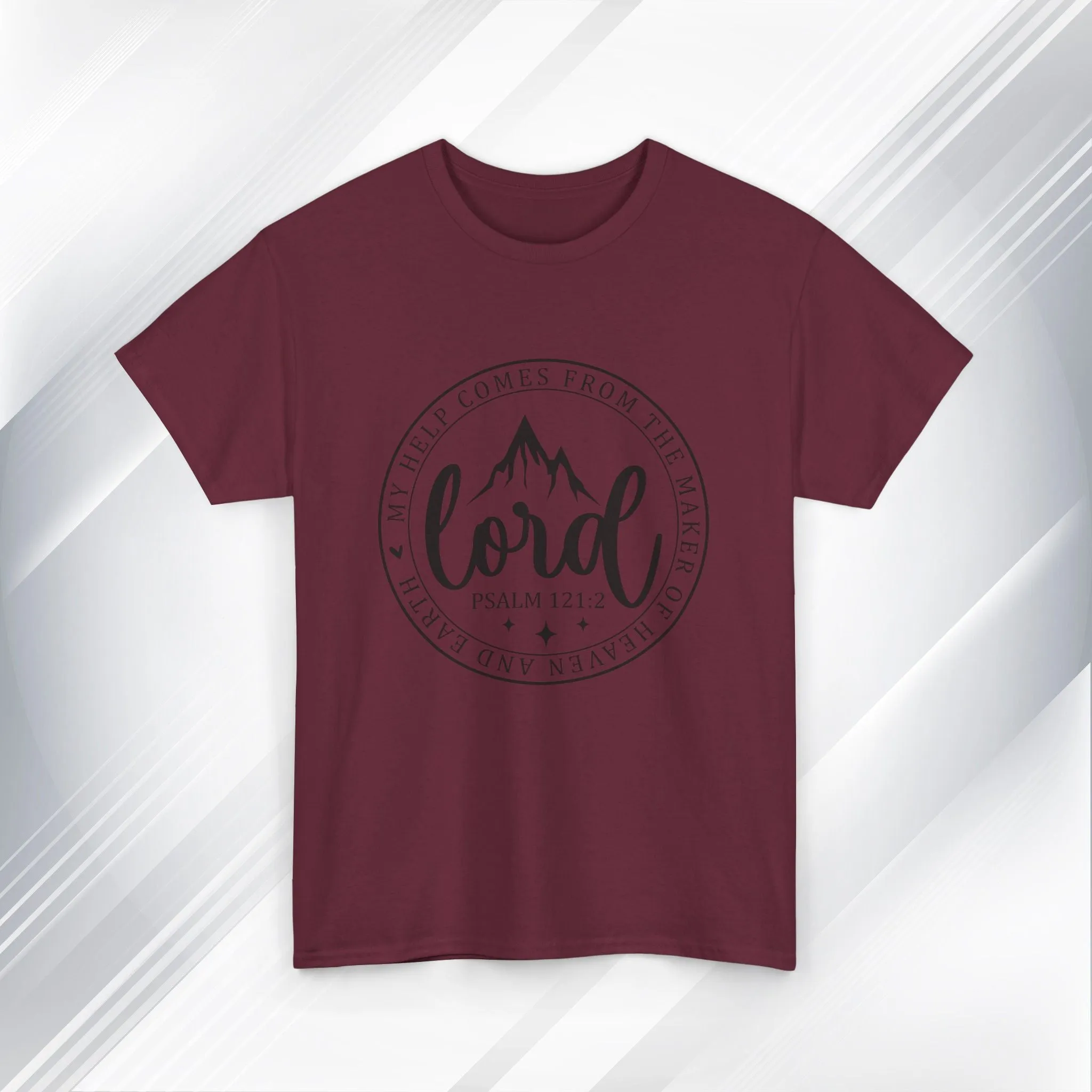 Lord Heavy Cotton Tee - Psalm 121:2 Inspirational Apparel