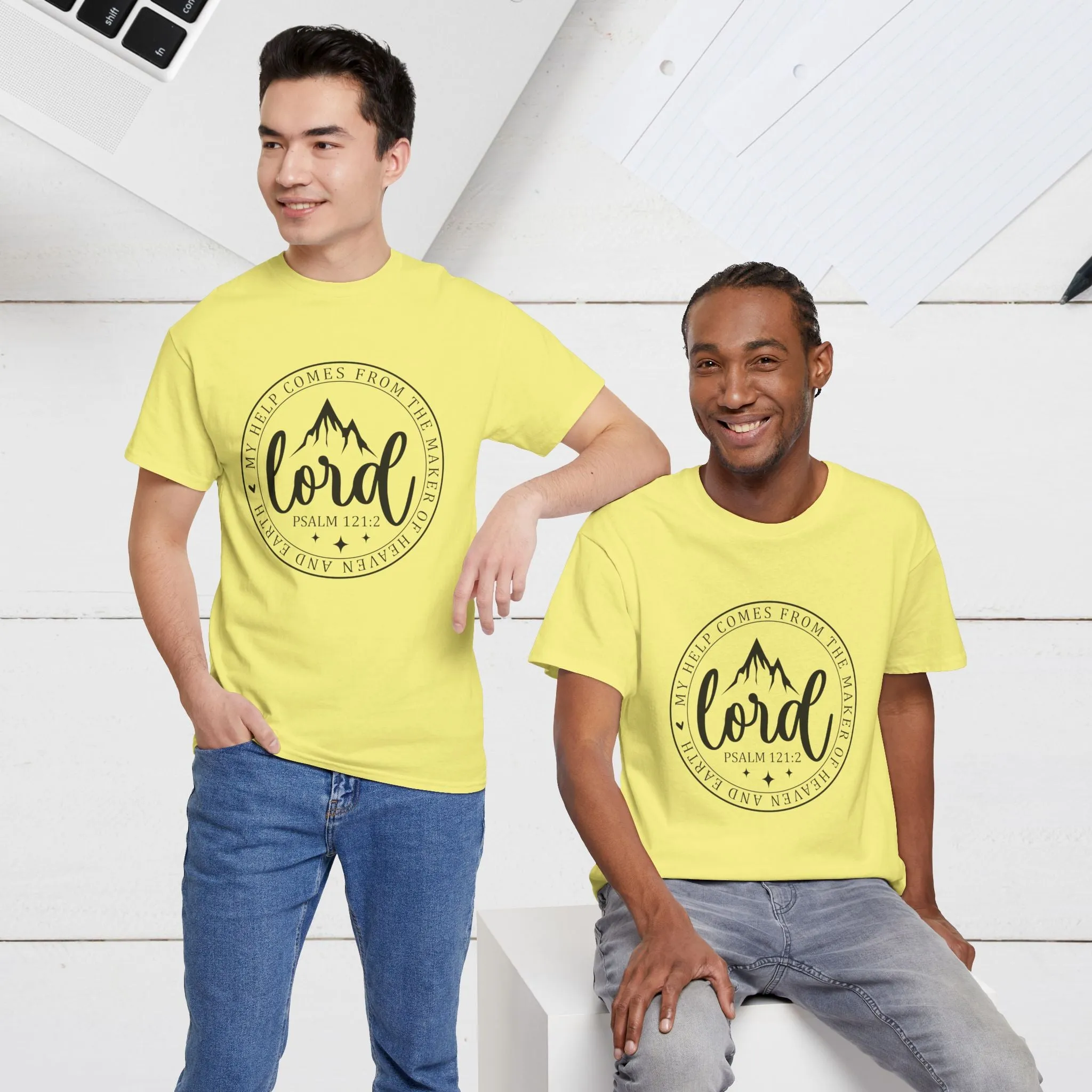 Lord Heavy Cotton Tee - Psalm 121:2 Inspirational Apparel