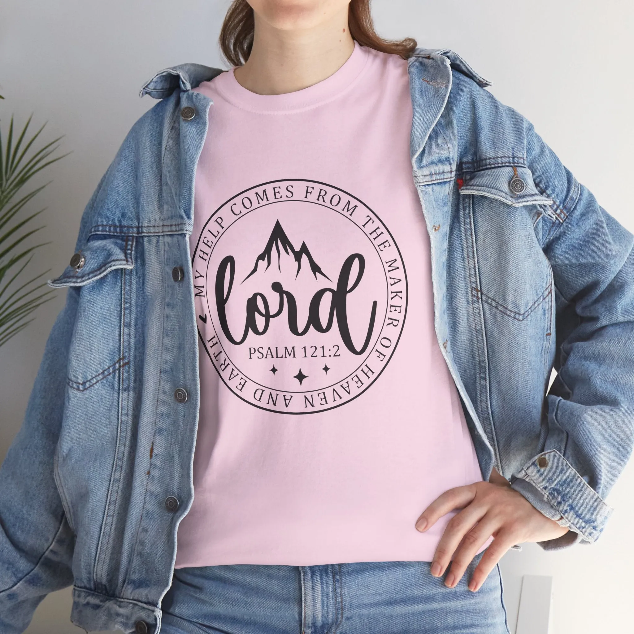 Lord Heavy Cotton Tee - Psalm 121:2 Inspirational Apparel