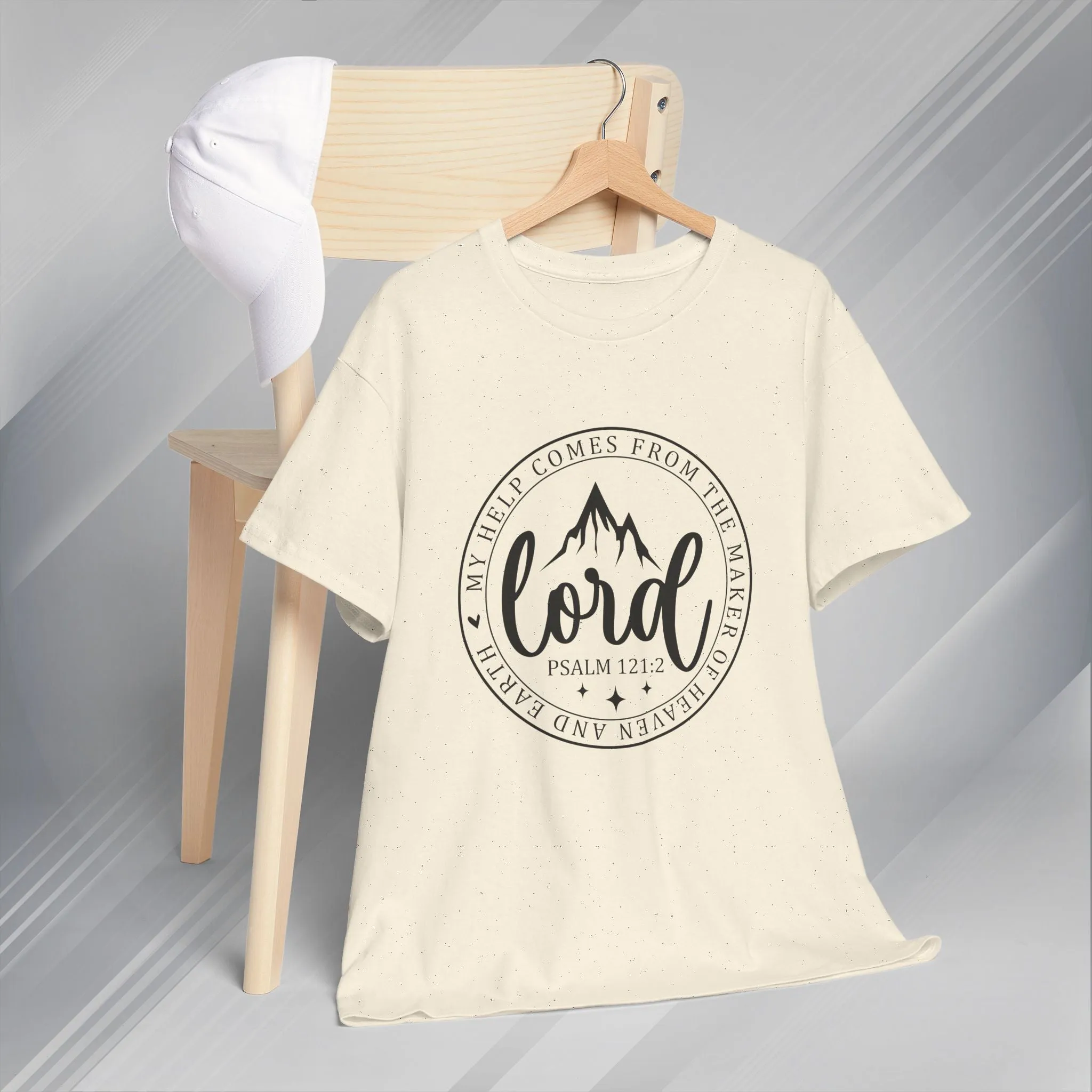 Lord Heavy Cotton Tee - Psalm 121:2 Inspirational Apparel