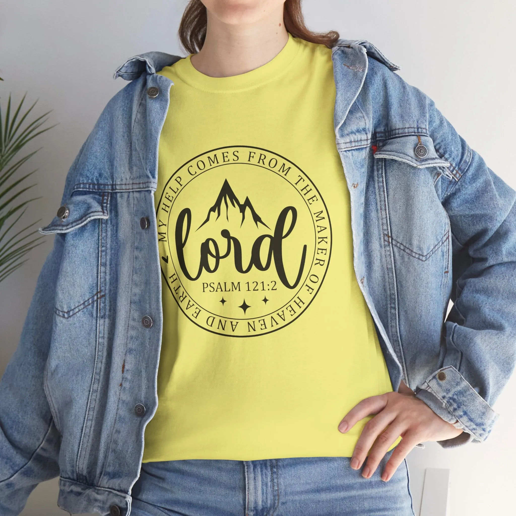 Lord Heavy Cotton Tee - Psalm 121:2 Inspirational Apparel