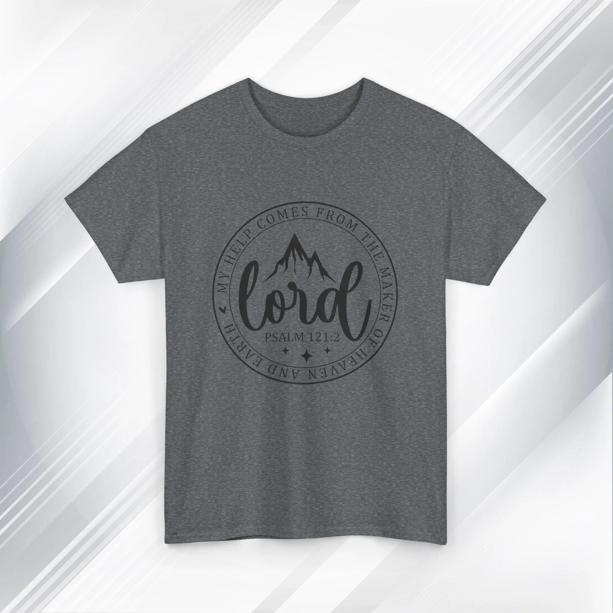Lord Heavy Cotton Tee - Psalm 121:2 Inspirational Apparel