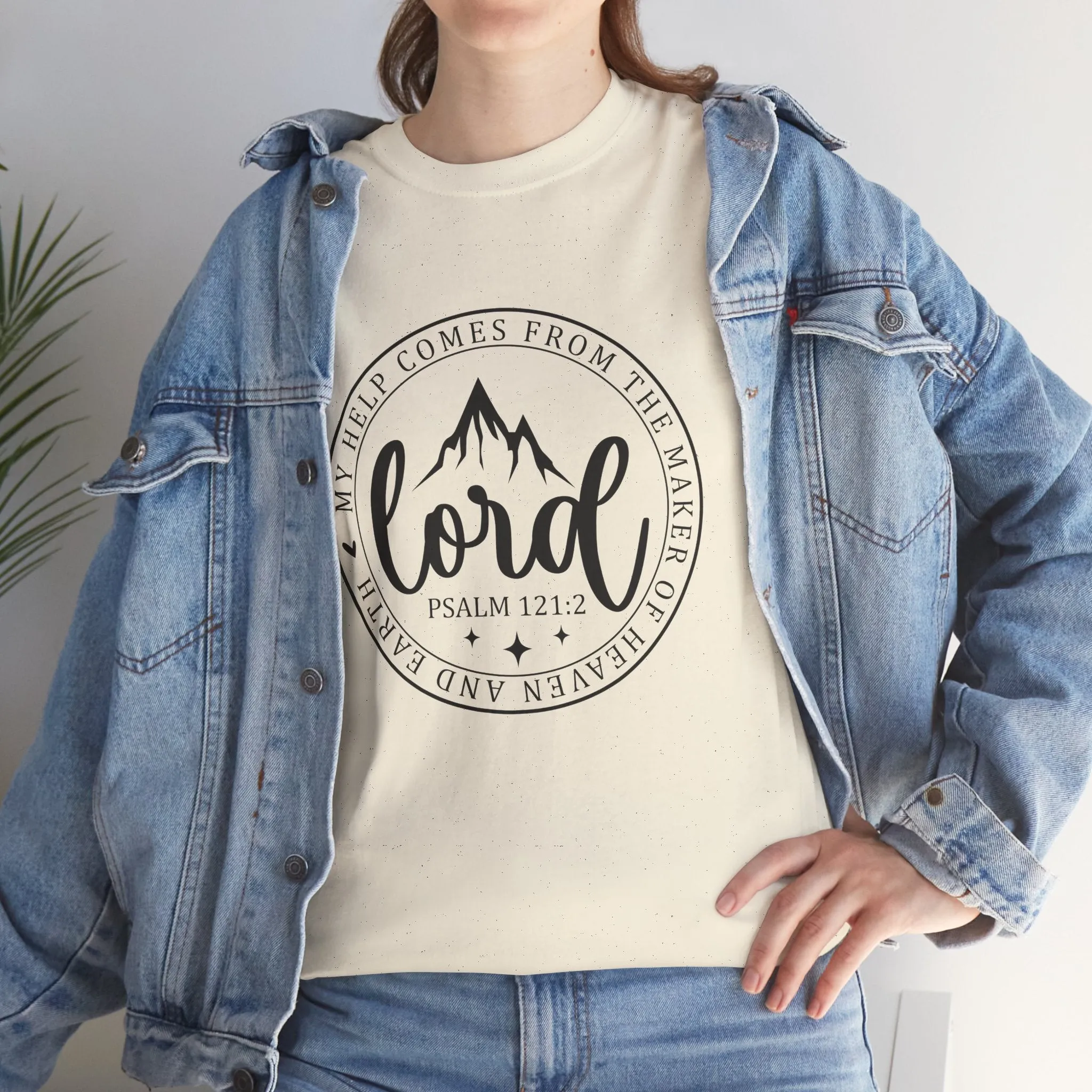 Lord Heavy Cotton Tee - Psalm 121:2 Inspirational Apparel