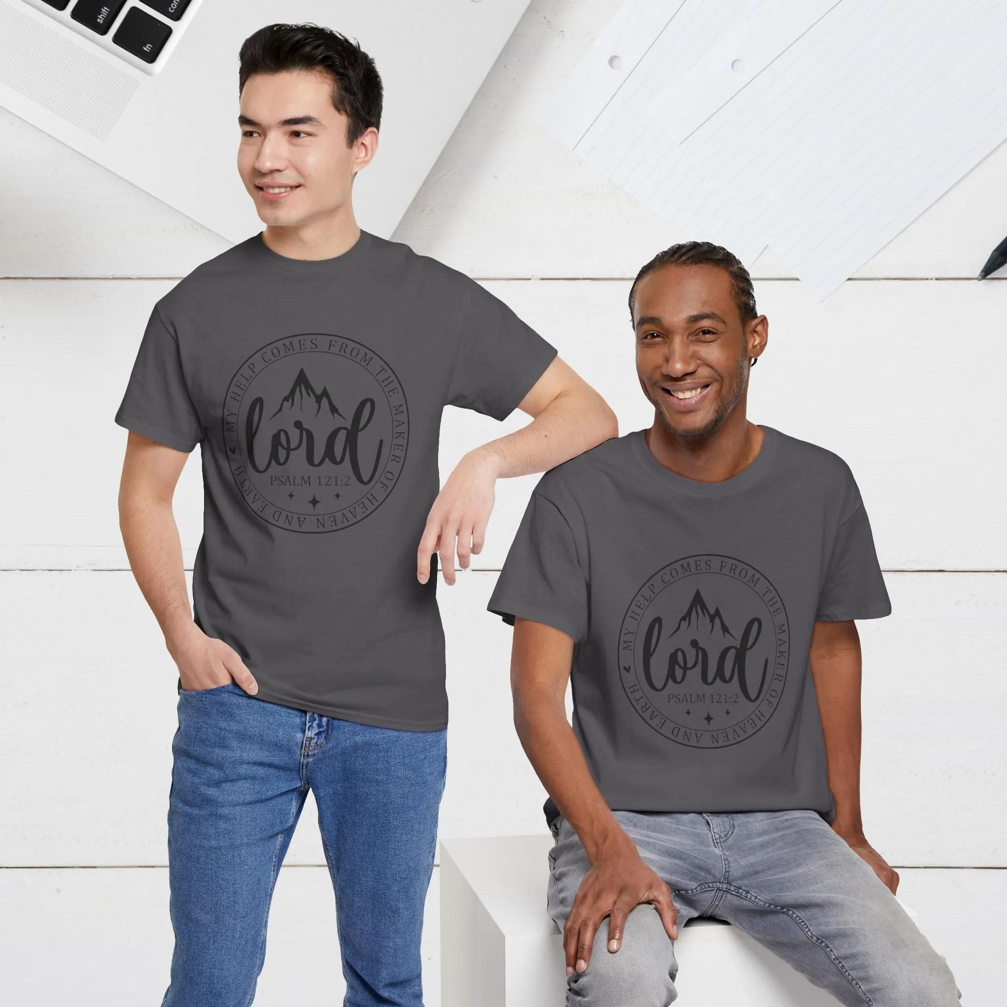Lord Heavy Cotton Tee - Psalm 121:2 Inspirational Apparel