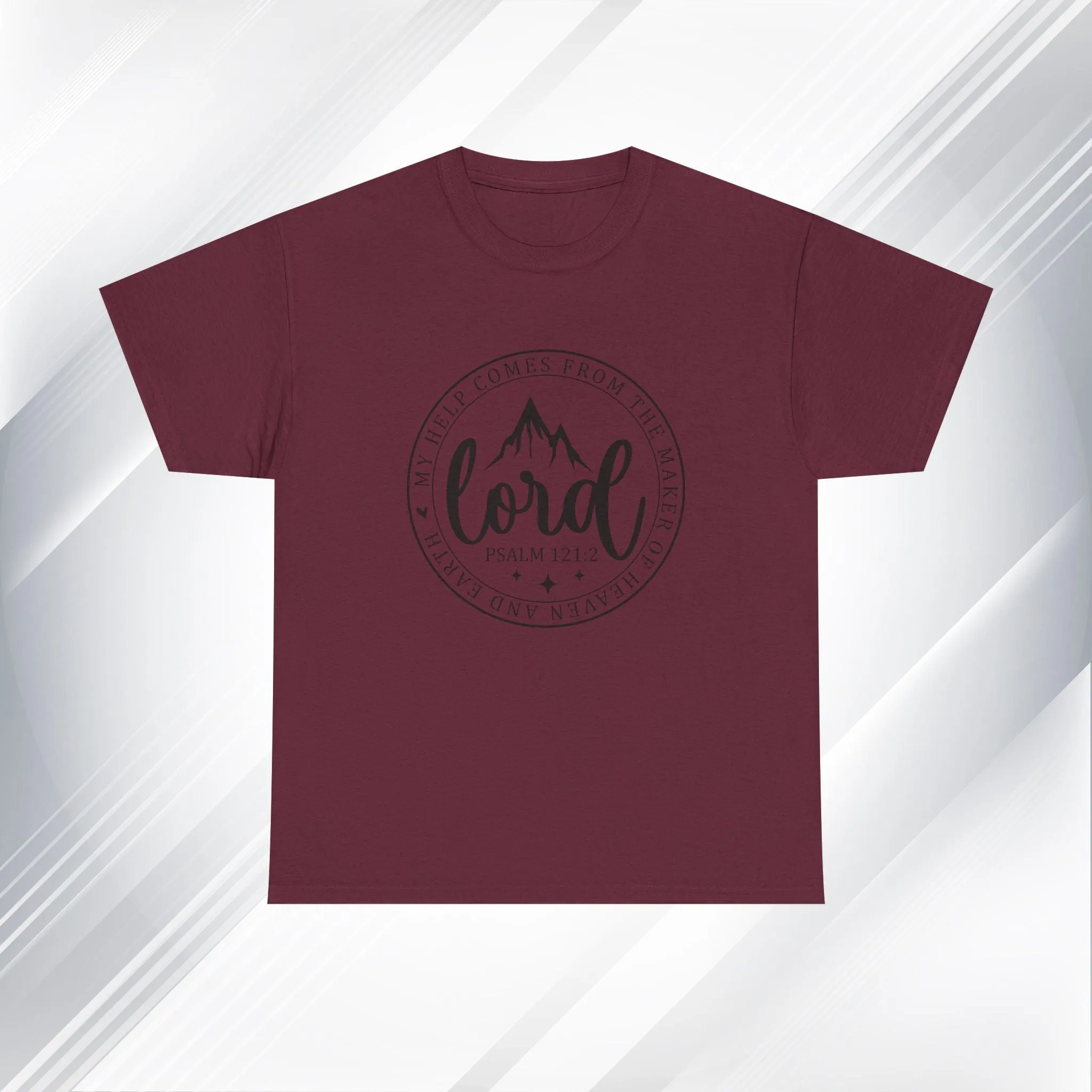 Lord Heavy Cotton Tee - Psalm 121:2 Inspirational Apparel