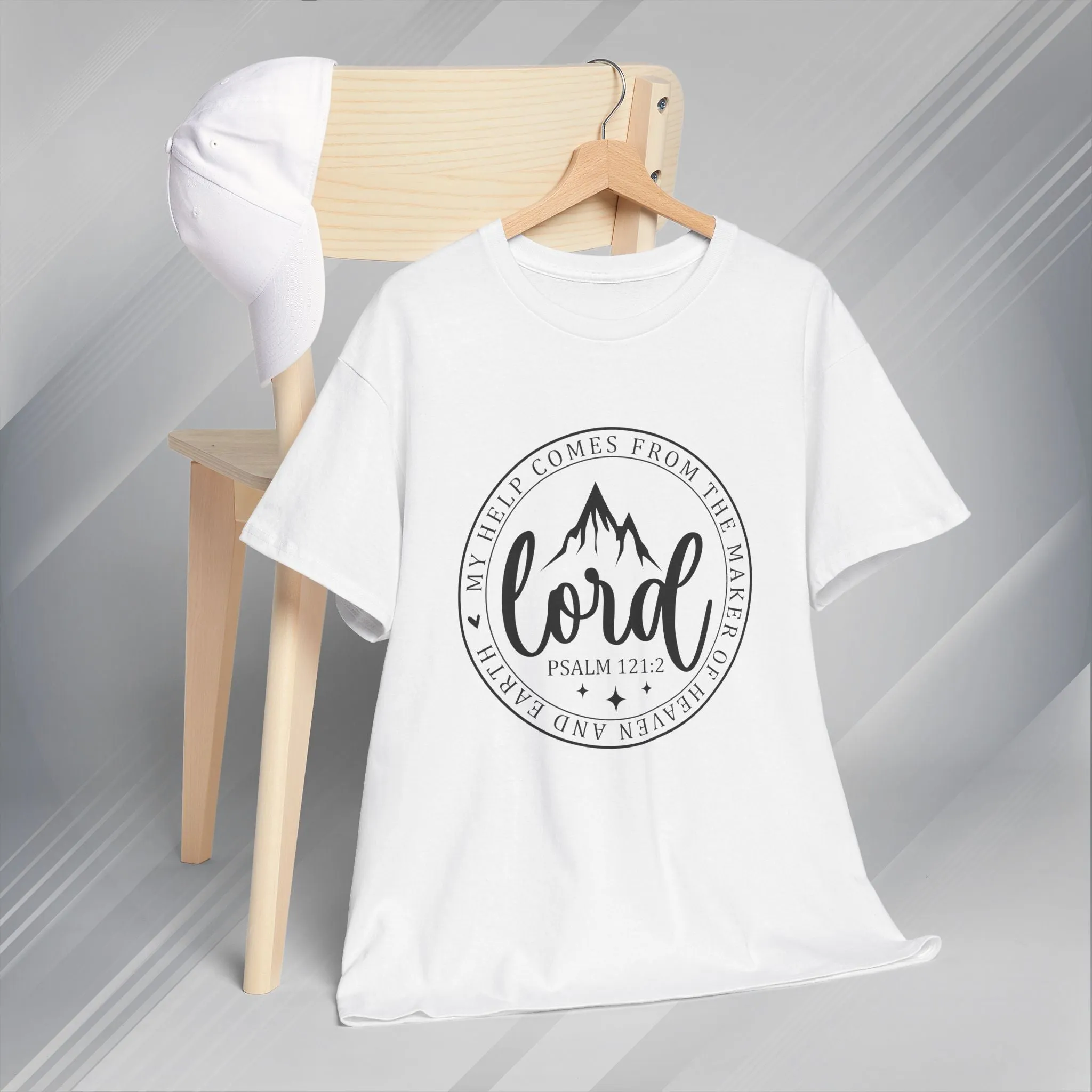 Lord Heavy Cotton Tee - Psalm 121:2 Inspirational Apparel