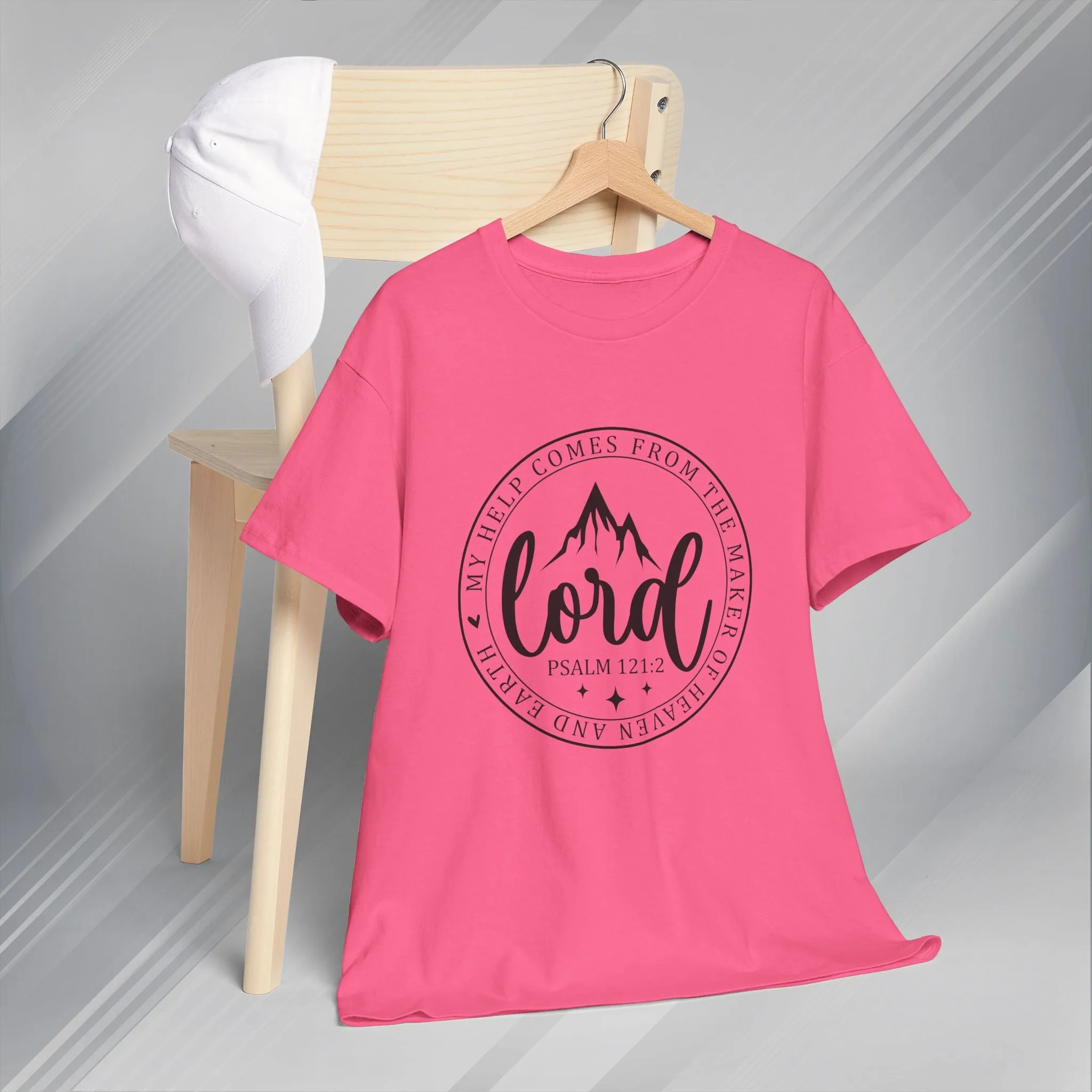Lord Heavy Cotton Tee - Psalm 121:2 Inspirational Apparel