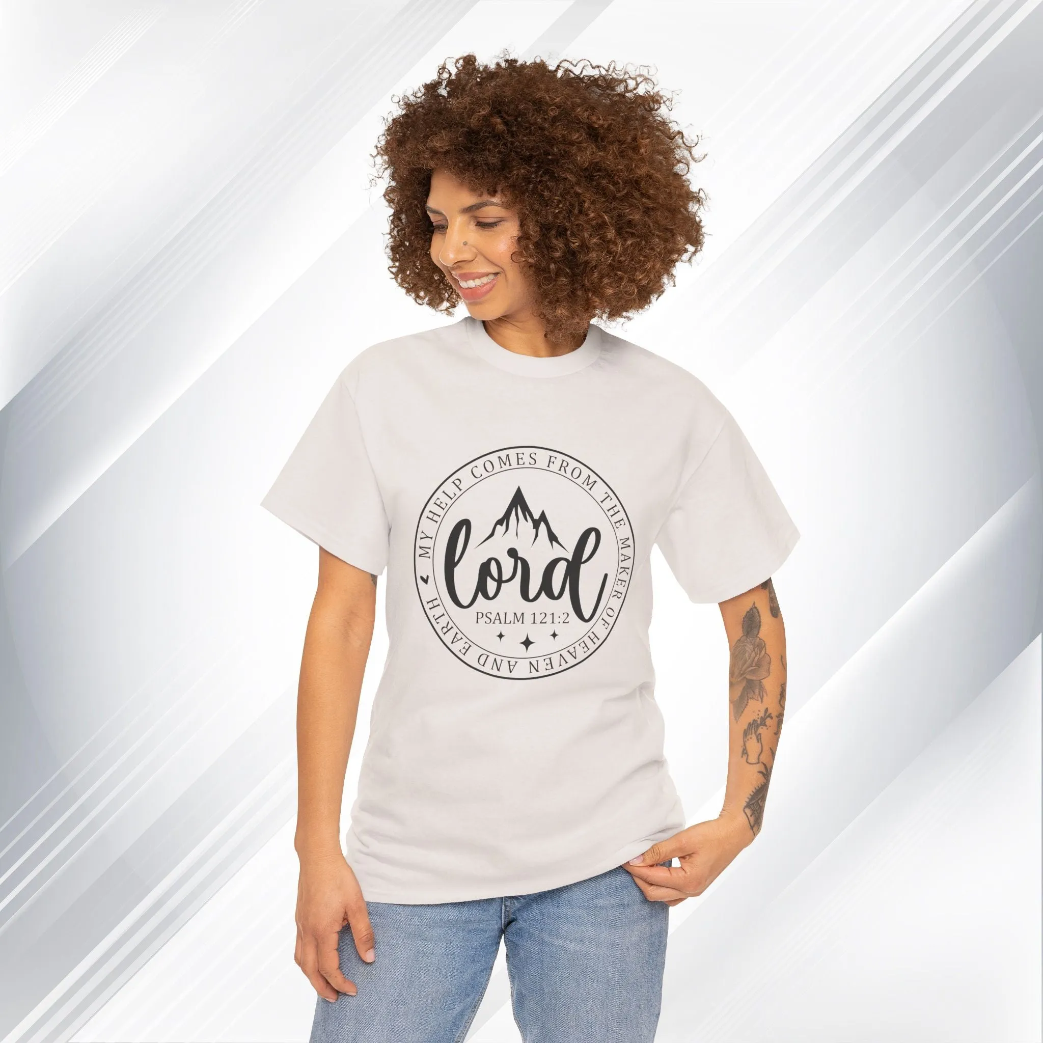 Lord Heavy Cotton Tee - Psalm 121:2 Inspirational Apparel
