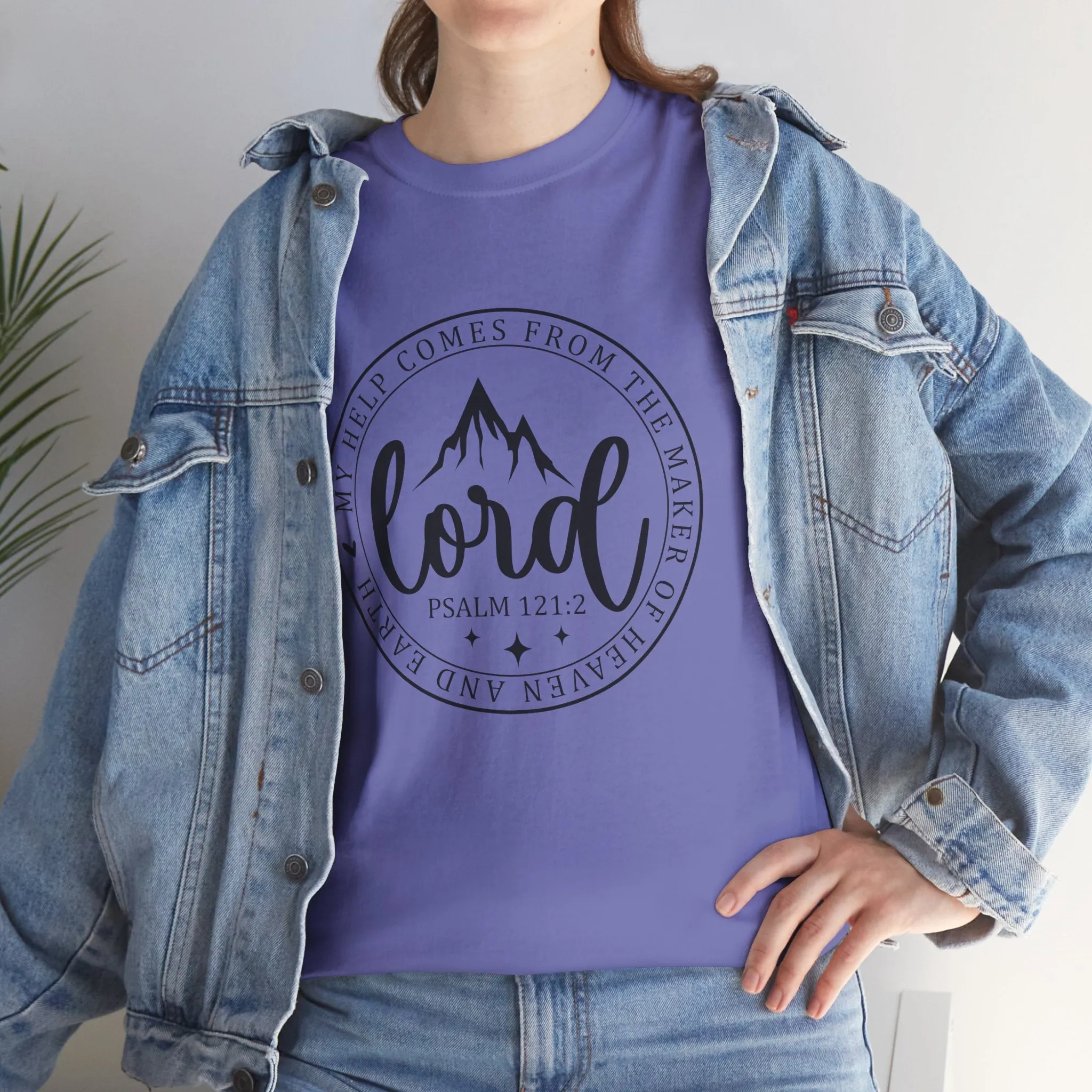 Lord Heavy Cotton Tee - Psalm 121:2 Inspirational Apparel
