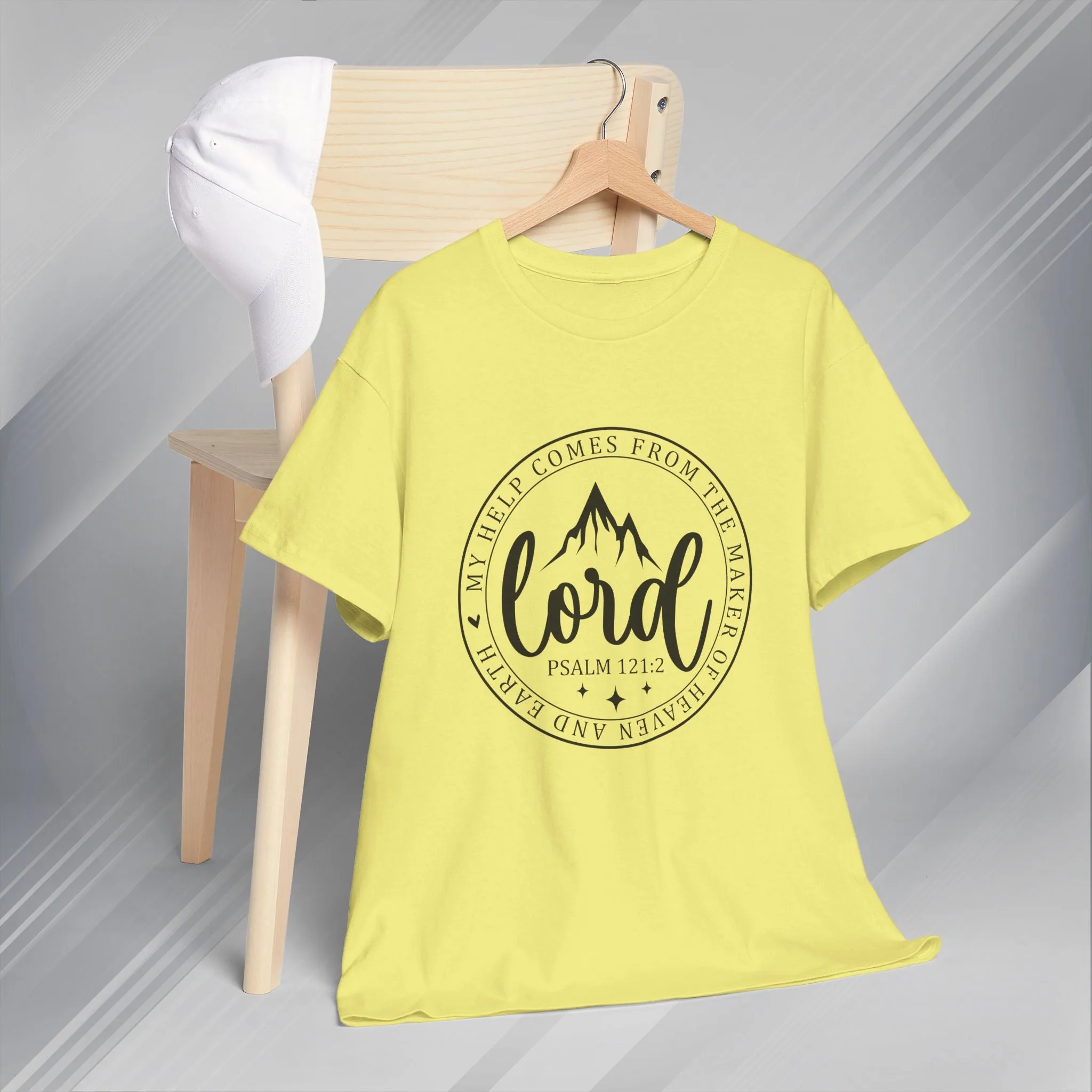 Lord Heavy Cotton Tee - Psalm 121:2 Inspirational Apparel