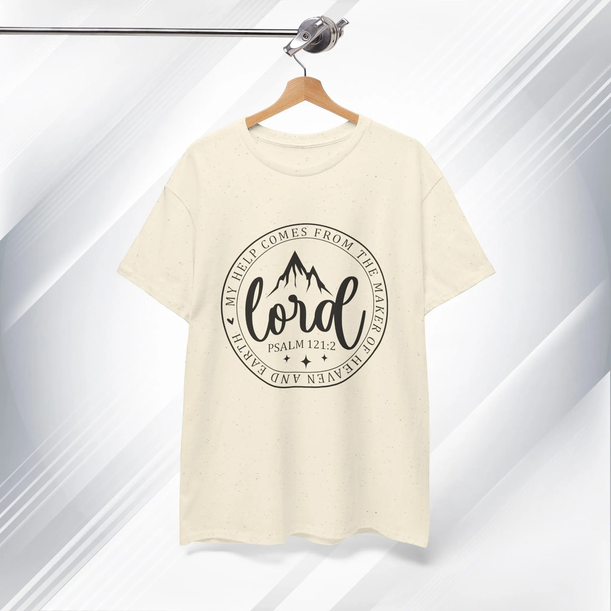 Lord Heavy Cotton Tee - Psalm 121:2 Inspirational Apparel