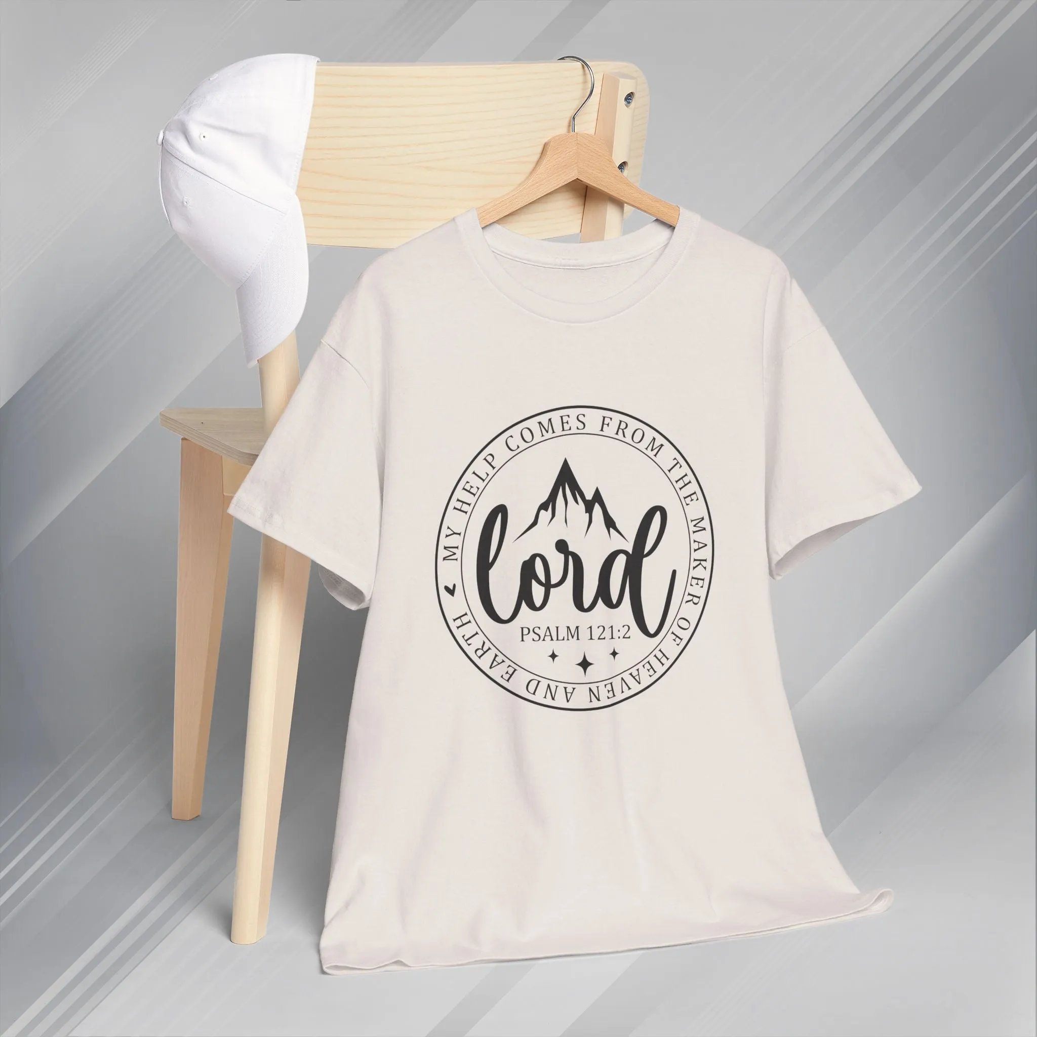 Lord Heavy Cotton Tee - Psalm 121:2 Inspirational Apparel