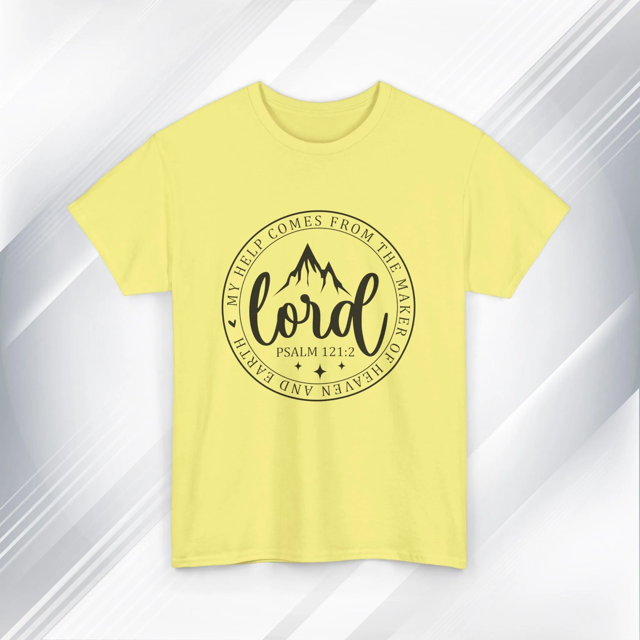 Lord Heavy Cotton Tee - Psalm 121:2 Inspirational Apparel