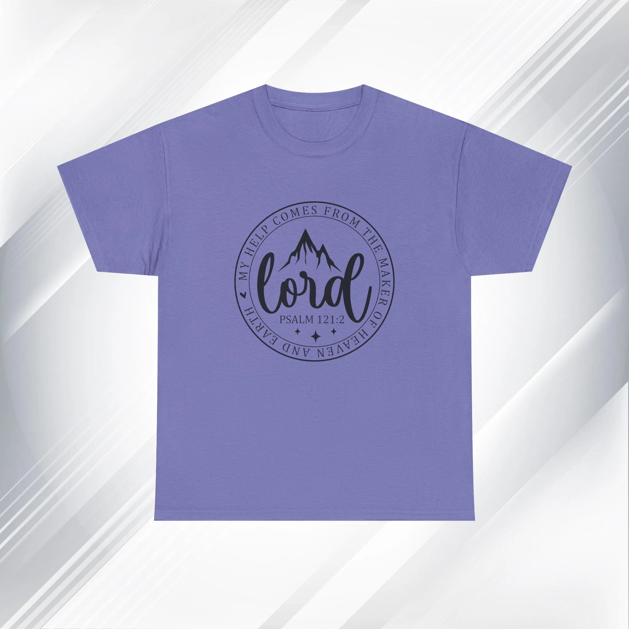 Lord Heavy Cotton Tee - Psalm 121:2 Inspirational Apparel