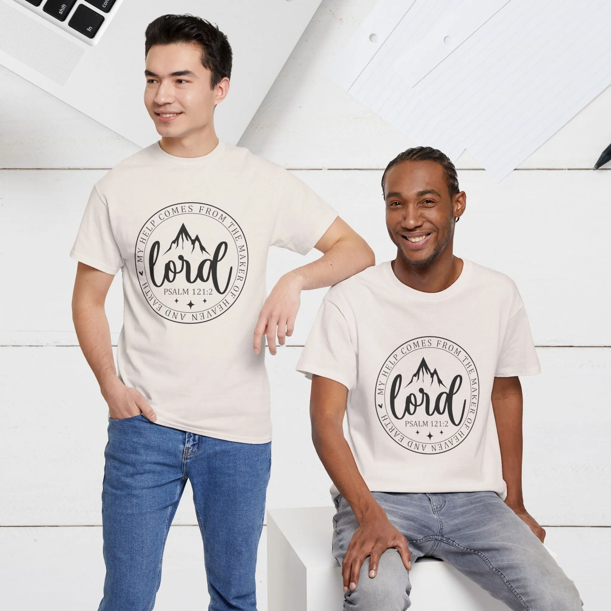 Lord Heavy Cotton Tee - Psalm 121:2 Inspirational Apparel
