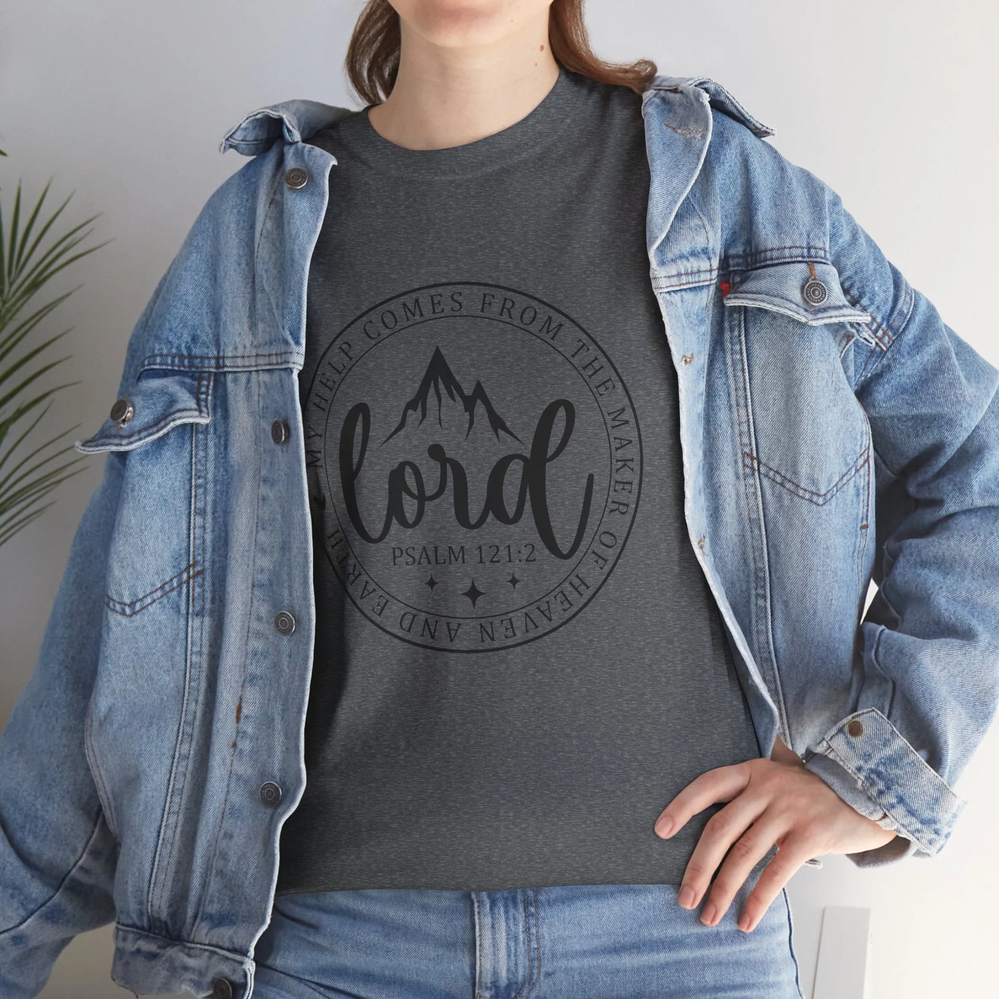 Lord Heavy Cotton Tee - Psalm 121:2 Inspirational Apparel