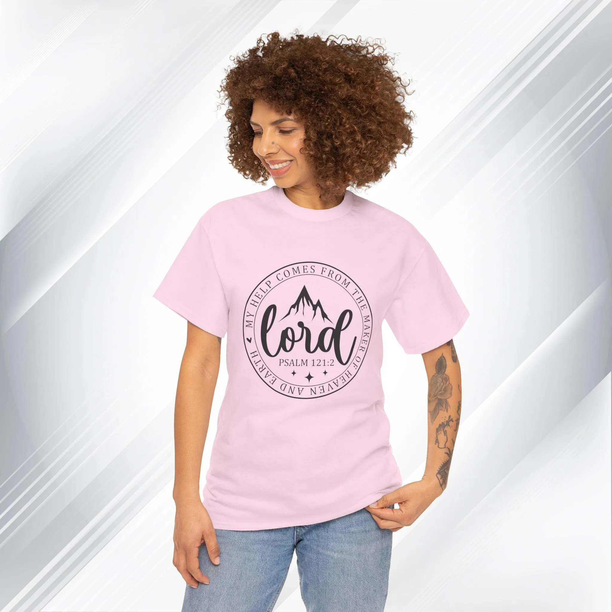 Lord Heavy Cotton Tee - Psalm 121:2 Inspirational Apparel