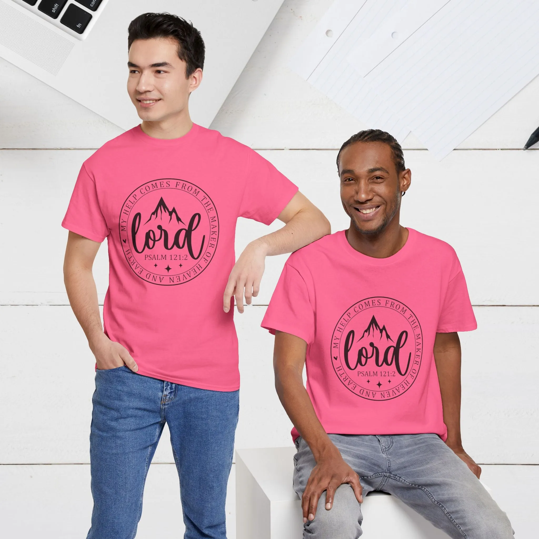 Lord Heavy Cotton Tee - Psalm 121:2 Inspirational Apparel